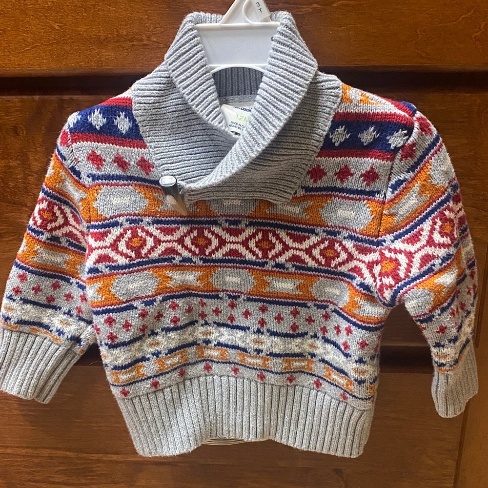 Genuine Kids Oshkosh 12 Month Chunky Knit Sweater Winter Toddler Vintage